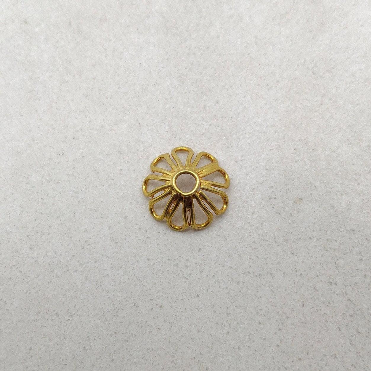 18k Gold Spacer Beads Cap Jewelry Supplies For Jewelry - Kanika Creations