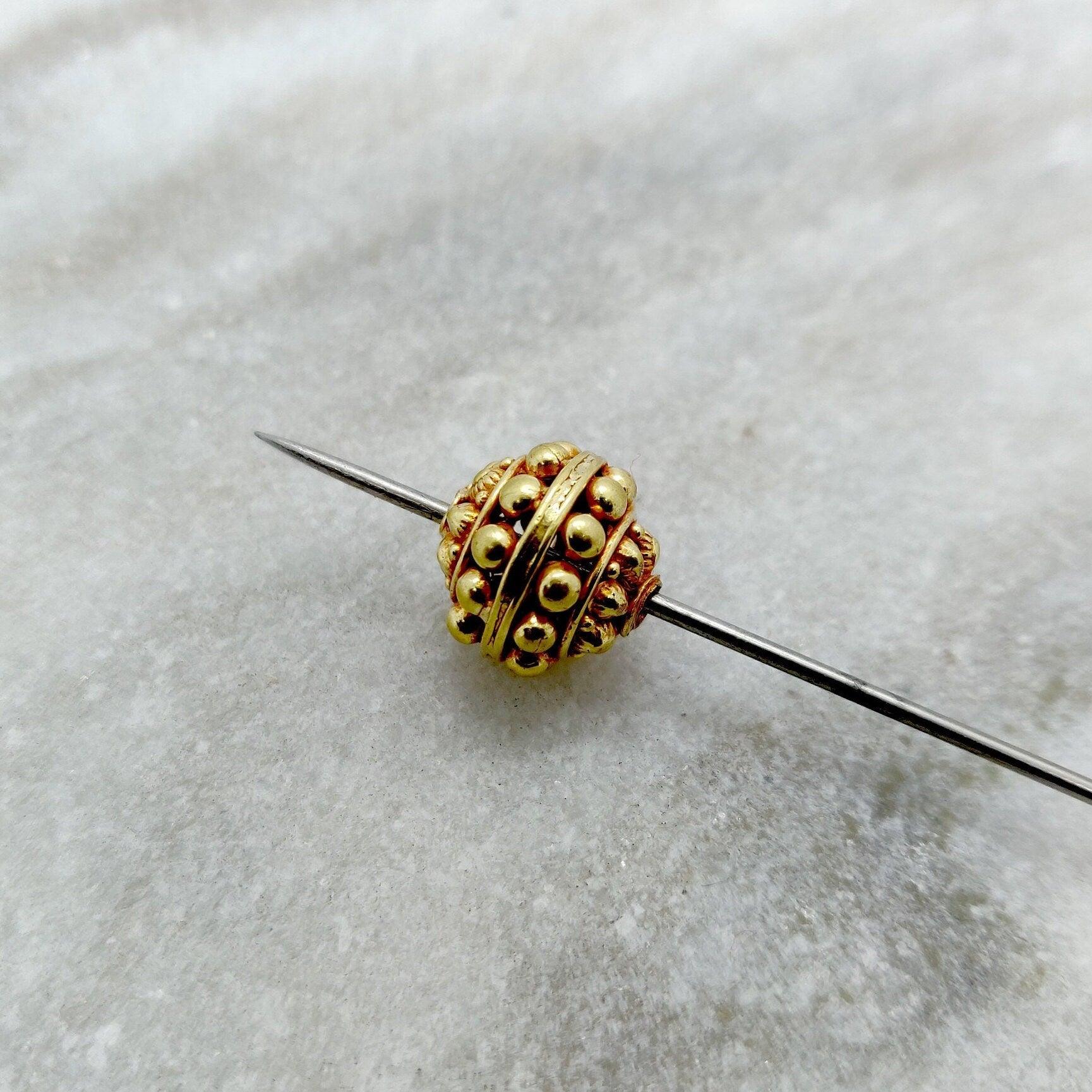 18k Solid Yellow Gold Round Spacer Beads (Large) - Kanika Creations