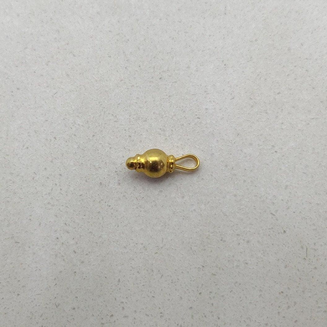 Stylish 18k Solid Yellow Gold Ball Bead Charm 3mm - Kanika Creations