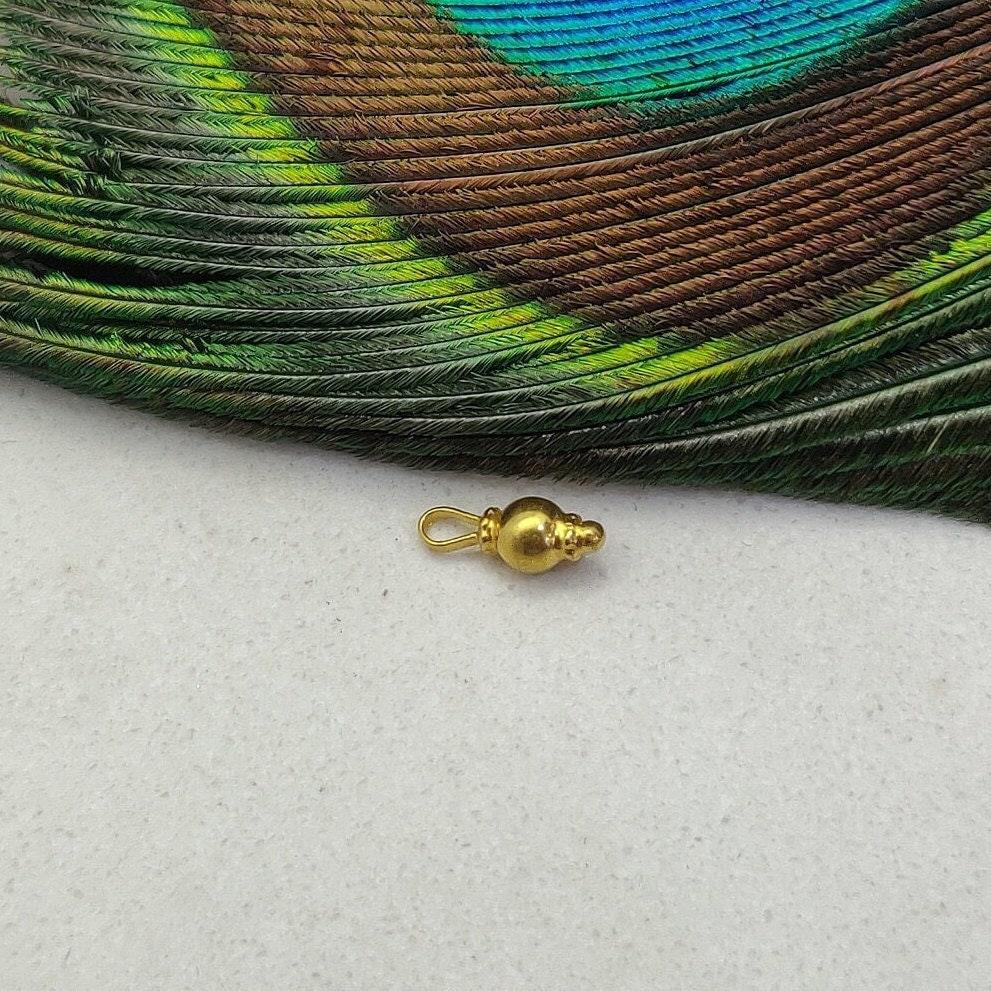18k Solid Yellow Gold Ball Bead Charm 3mm - Kanika Creations