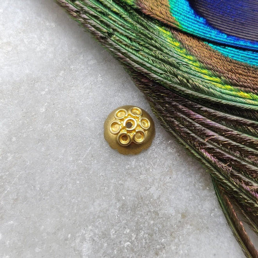 8MM 18K Gold Spacer Beads Cap Finding For DIY Project - Kanika Creations