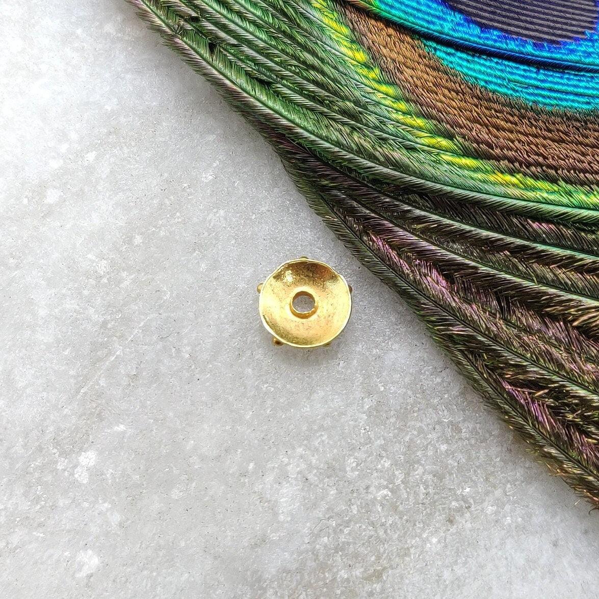 6MM 18k Gold Fancy Spacer Cap Beads Finding For Jewelry - Kanika Creations