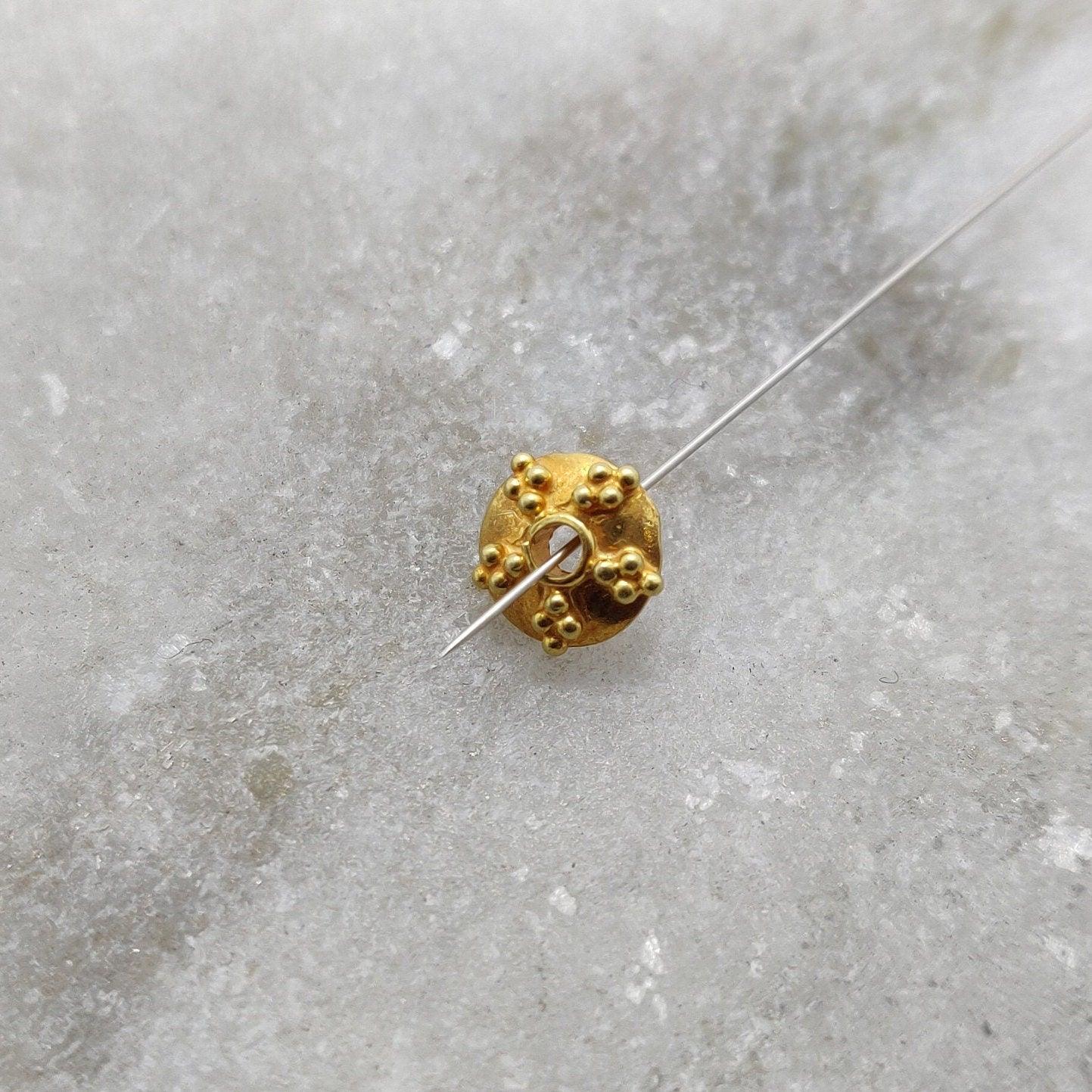 6MM 18k Gold Fancy Spacer Cap Beads Finding For Jewelry - Kanika Creations