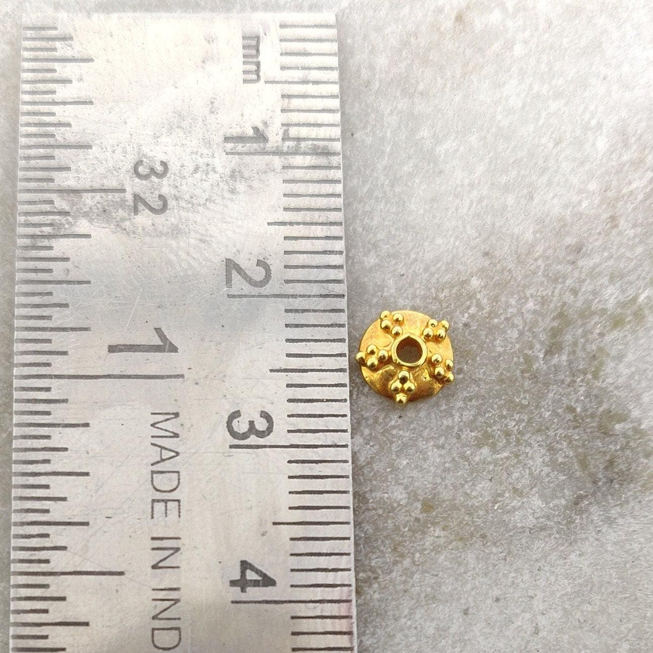 6MM 18k Gold Fancy Spacer Cap Beads Finding For Jewelry - Kanika Creations