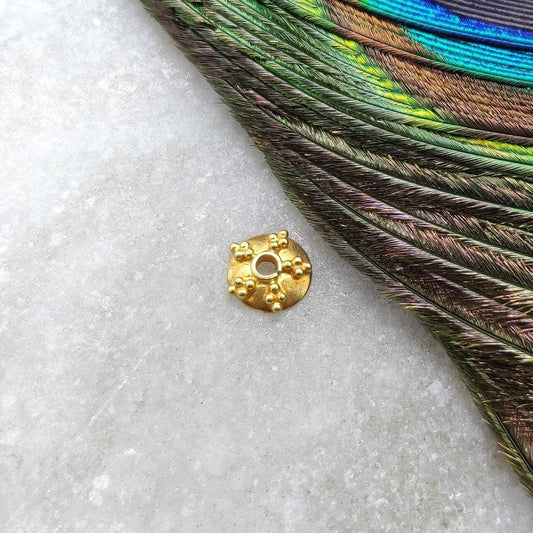 6MM 18k Gold Fancy Spacer Cap Beads Finding For Jewelry - Kanika Creations