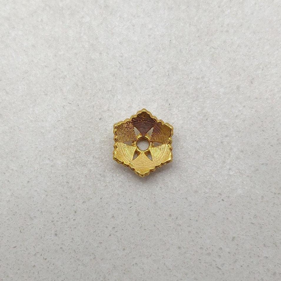 18k Yellow Gold Hexagonal Spacer Beads Caps Findings - Kanika Creations