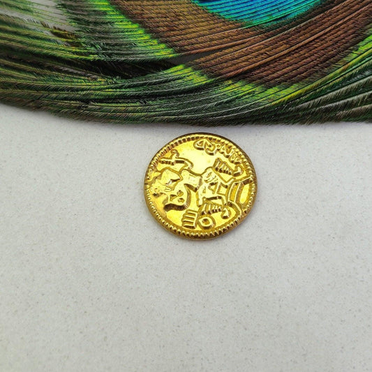 18k Gold Coin Charm Finding Jewelry Supplies Antique Style - Kanika Creations