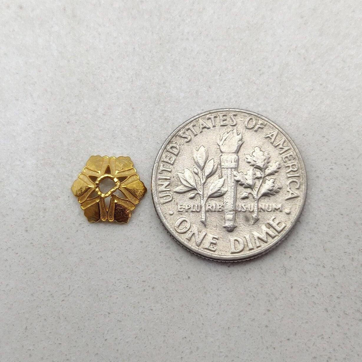 18k Yellow Gold Beads Cap For Jewelry Making Supplies - Kanika Creations