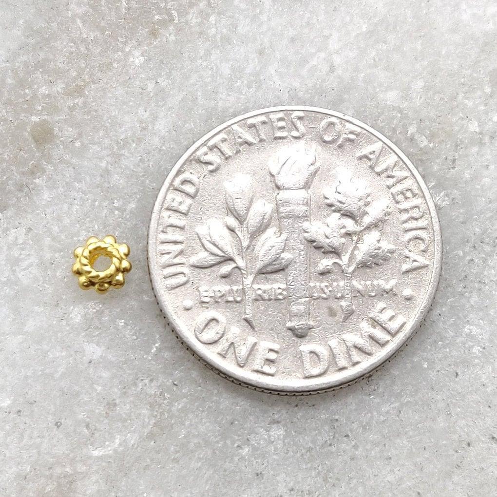 Solid 18k Gold Spacer Beads Sold as 2pcs - Kanika Creations