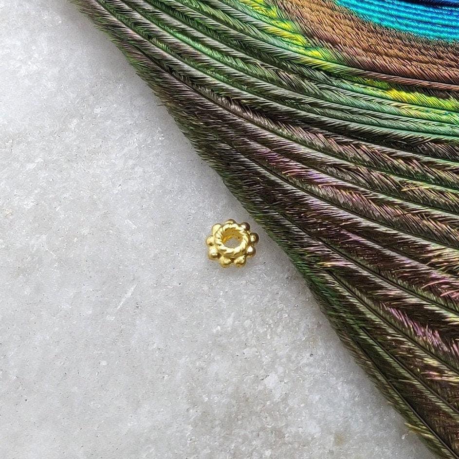 Solid 18k Gold Spacer Beads Sold as 2pcs - Kanika Creations