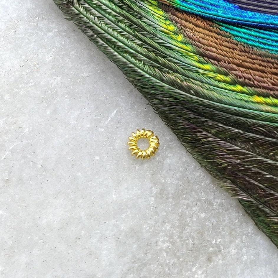 18k Yellow Gold Fancy Spacer Beads Jewelry Supplies Sold as 4 Pcs - Kanika Creations