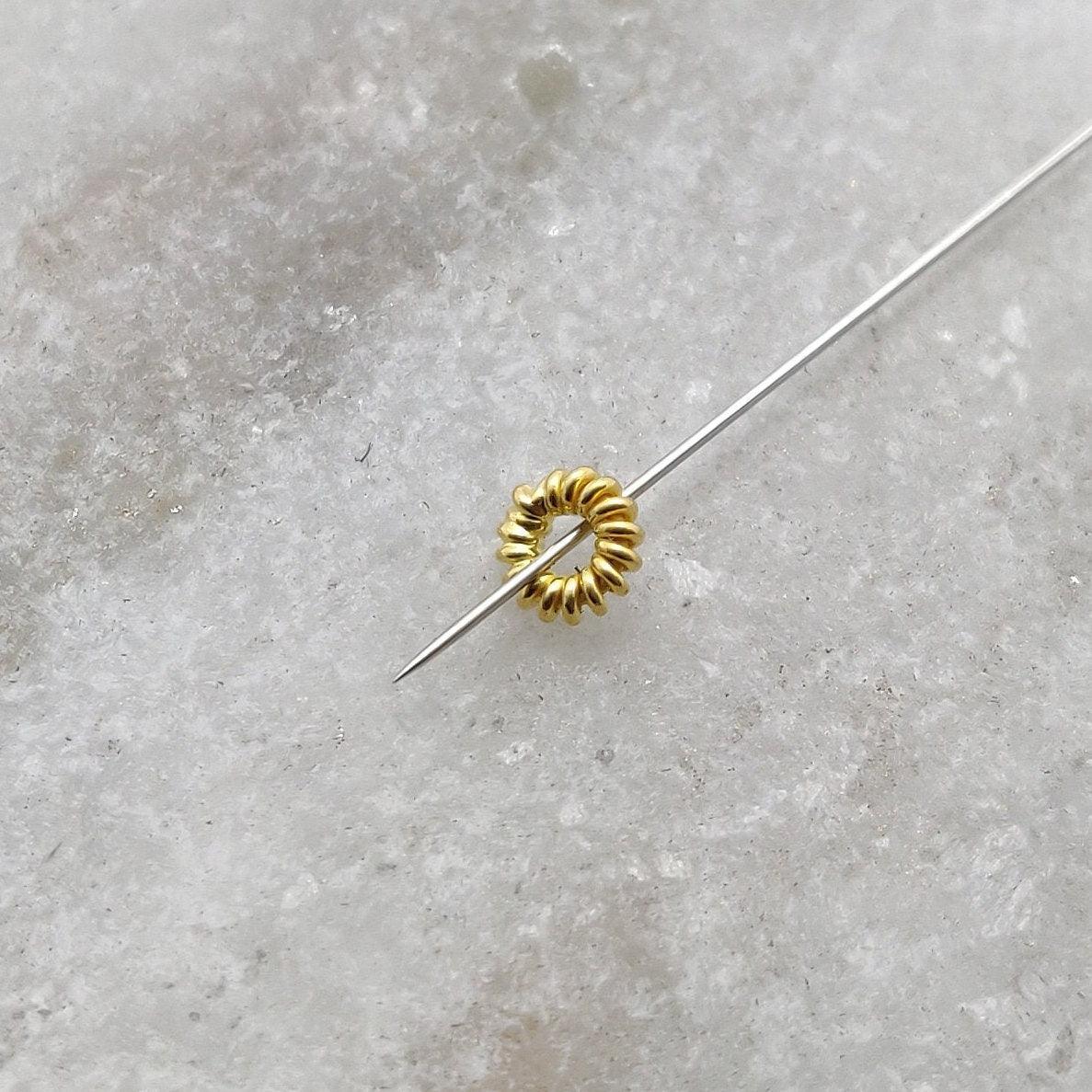 18k Yellow Gold Fancy Spacer Beads Jewelry Supplies Sold as 4 Pcs - Kanika Creations