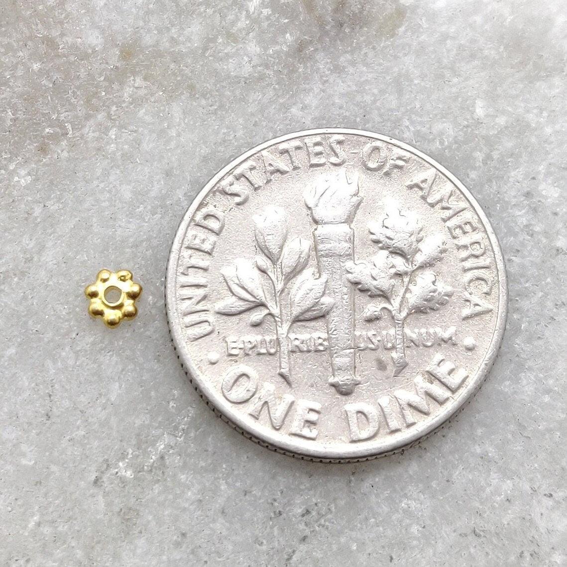 3mm 18k Gold Fancy Bali Bead Finding Sold as 4 Pcs - Kanika Creations