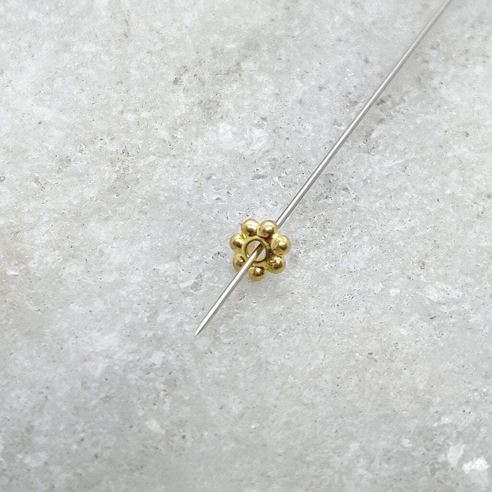 3mm 18k Gold Fancy Bali Bead Finding Sold as 4 Pcs - Kanika Creations