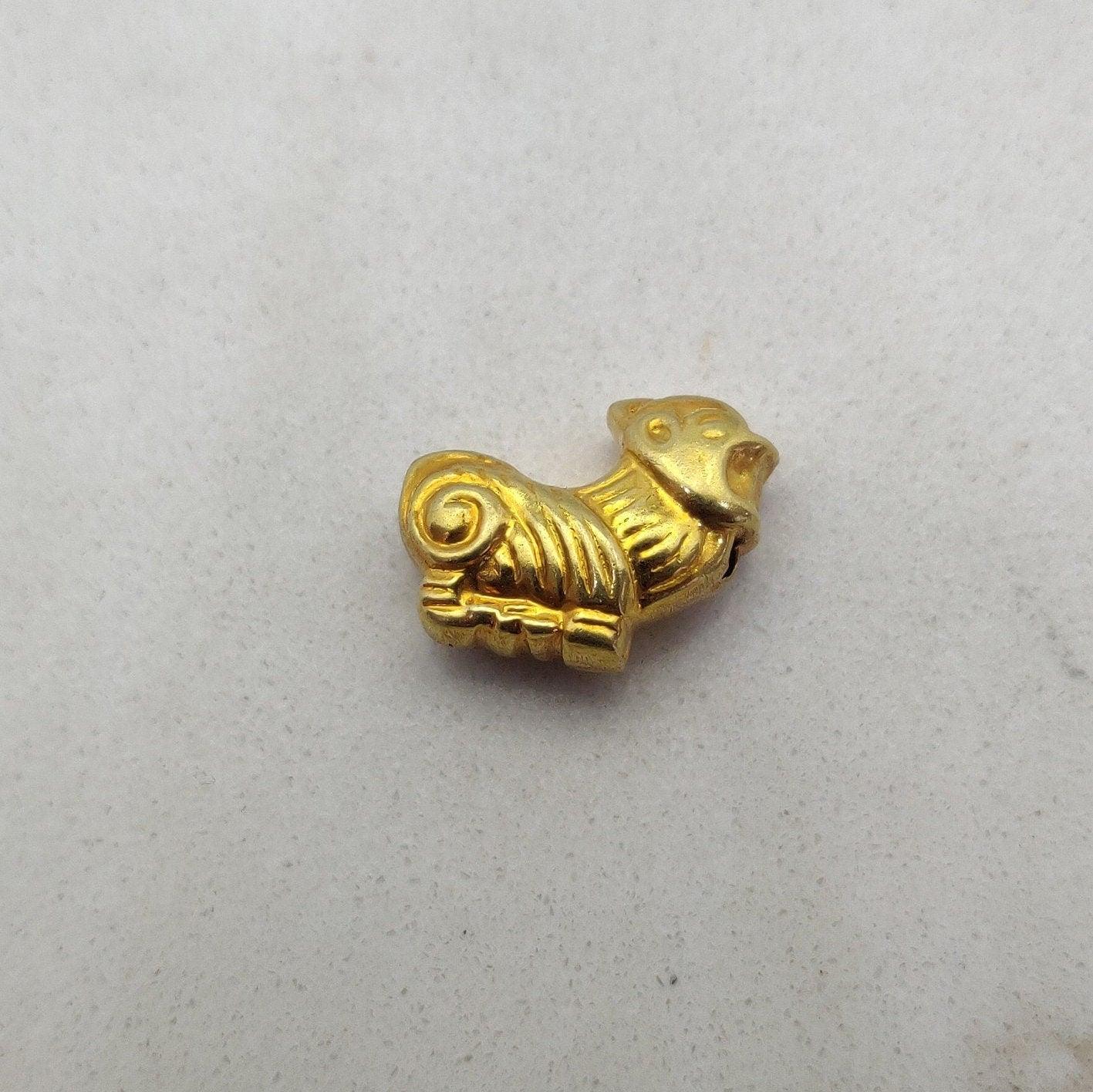 18k Yellow Gold Animal Spacer Charm Pendant 13.5x18mm - Kanika Creations