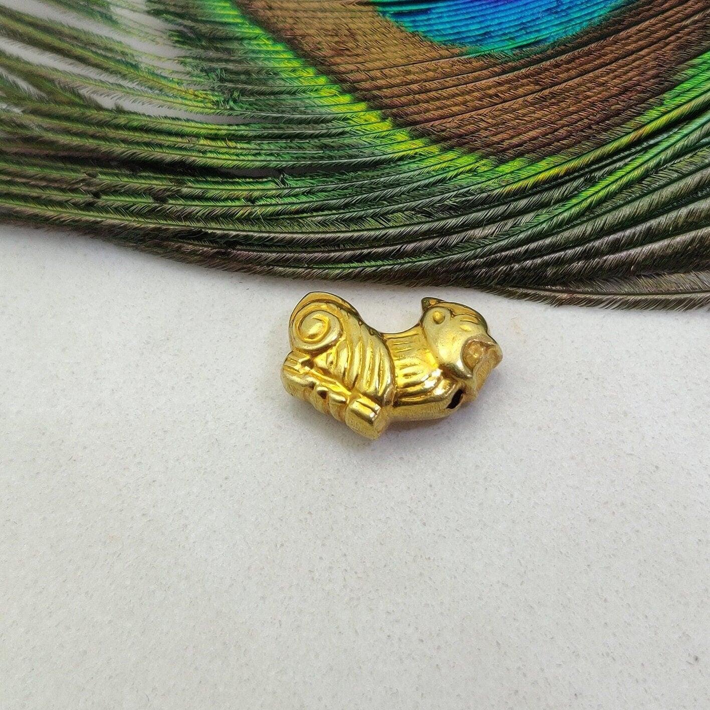 18k Yellow Gold Animal Spacer Charm Pendant 13.5x18mm - Kanika Creations