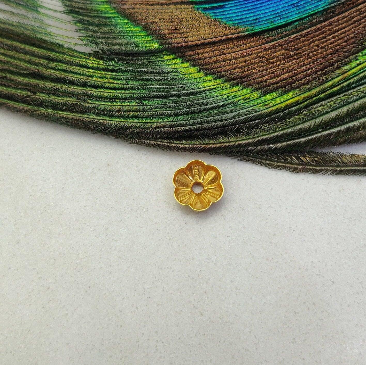 7mm 18k Yellow Gold Craft Bead Caps Spacer DIY - Kanika Creations
