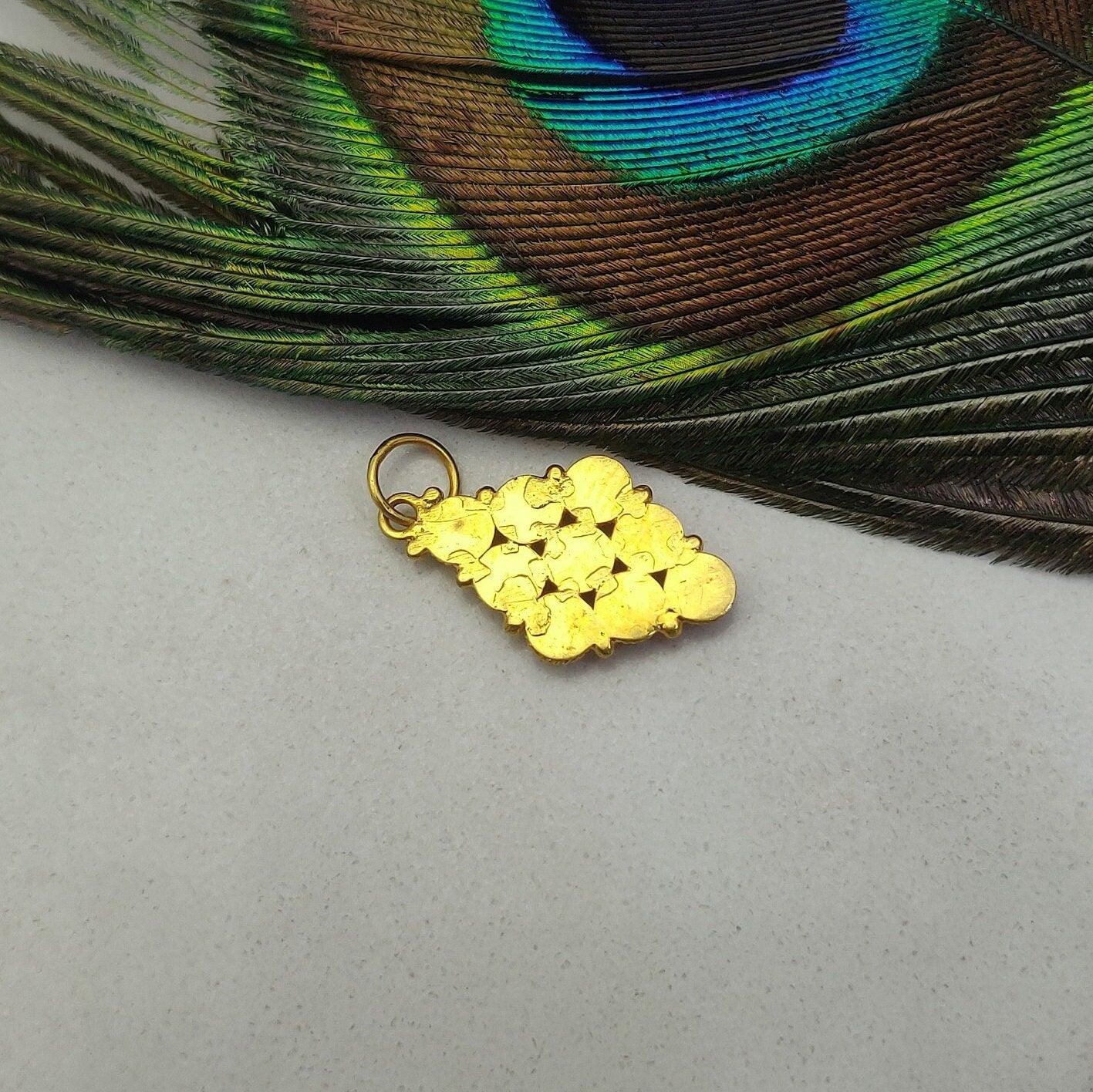 18k Yellow Gold Marquise Style Pendant With Stone Jewelry - Kanika Creations