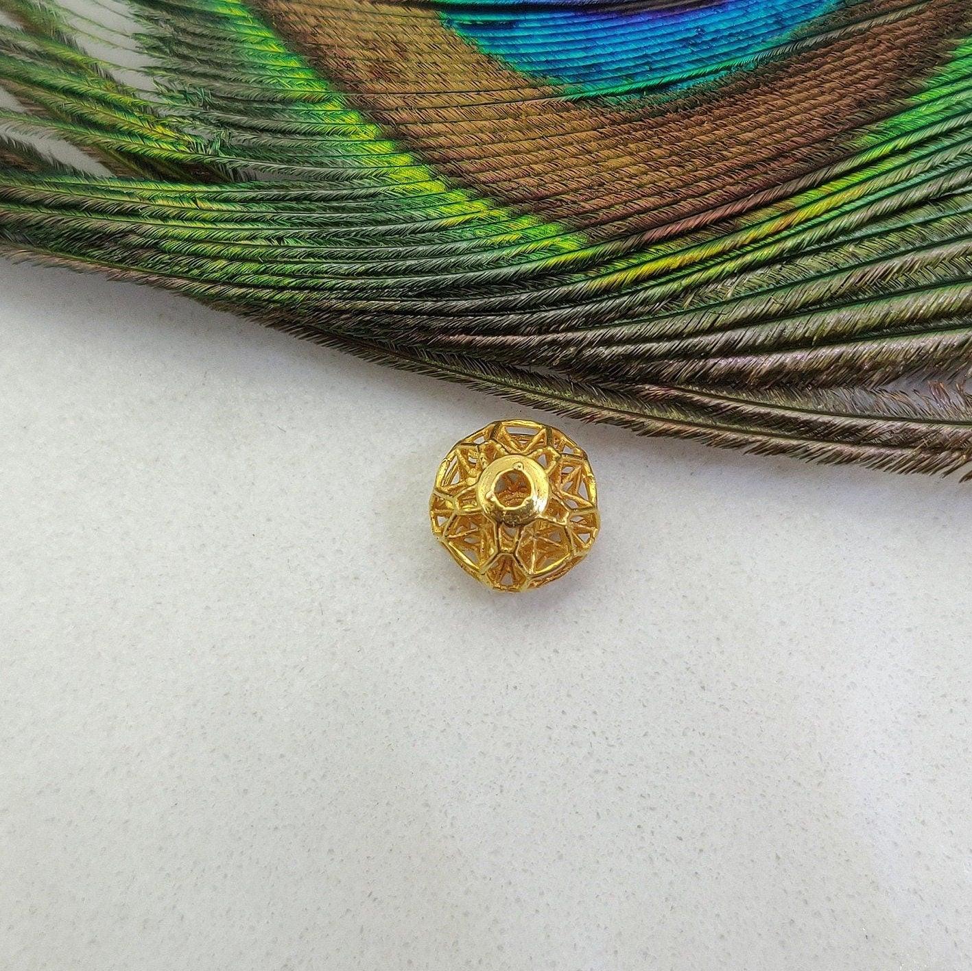 18k Solid Yellow Gold Spacer Ball Beads - Kanika Creations