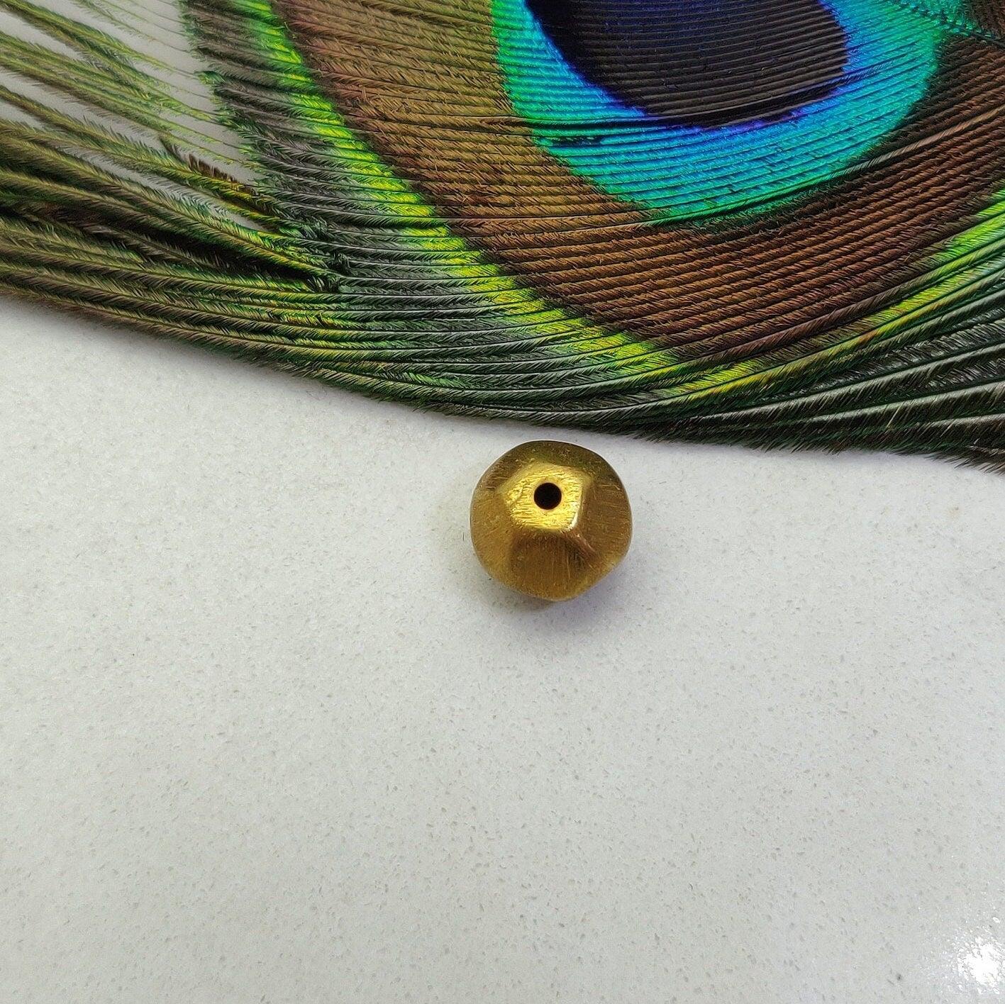 18k Solid Yellow Gold Faceted Fancy Spacer 10mm Beads - Kanika Creations
