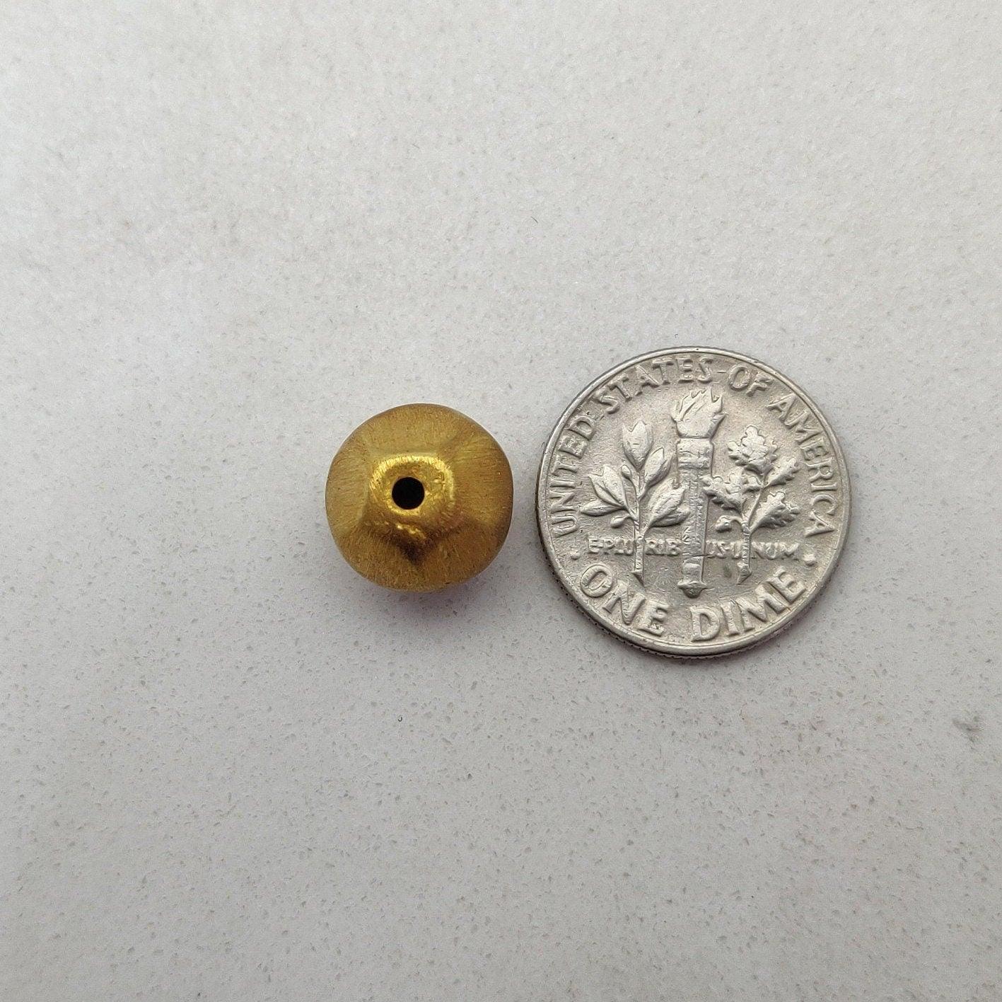 18k Solid Yellow Gold Faceted Fancy Spacer 10mm Beads - Kanika Creations