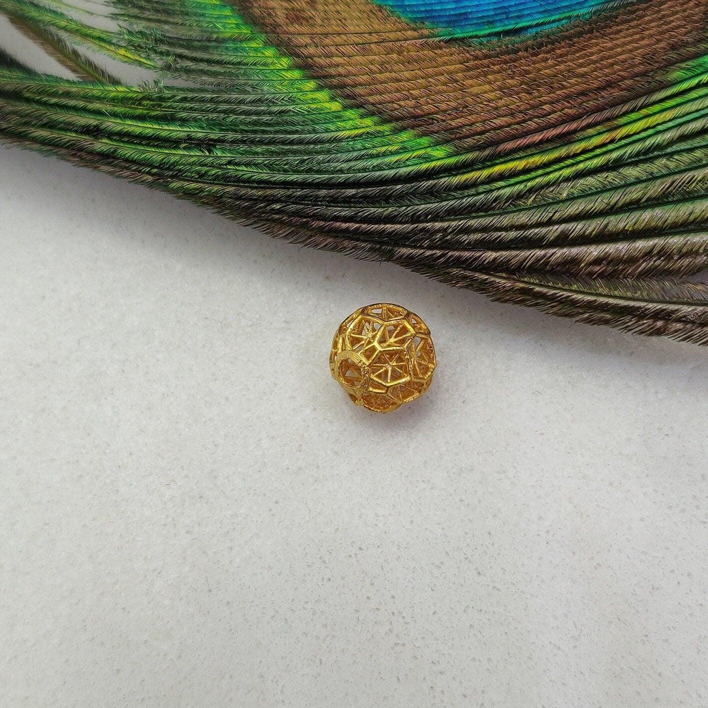 8mm 18k Yellow Gold Fancy Spacer Beads - Kanika Creations