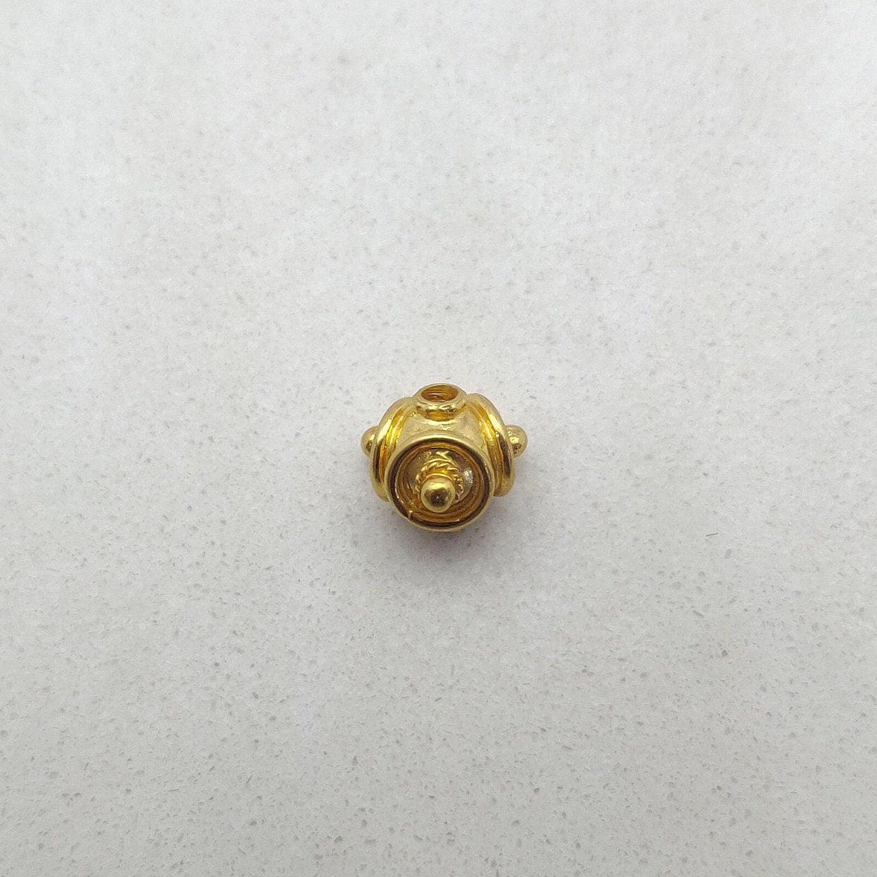 18k Gold Unique Fancy Rondelle Spacer Beads 7mm - Kanika Creations