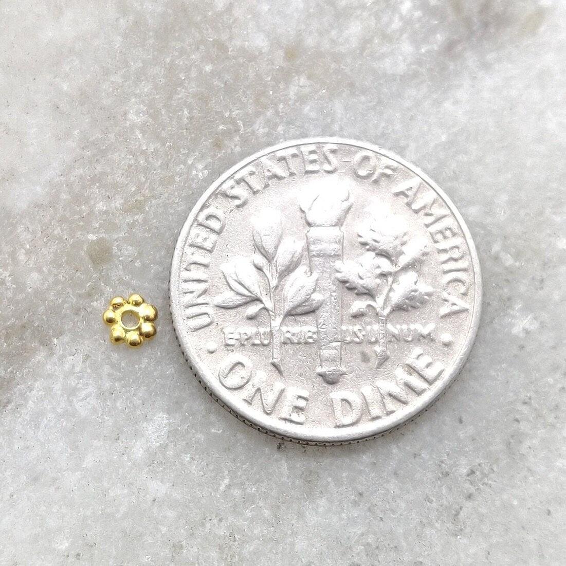 18k Solid Yellow Gold wheel Spacer Findings Sold as 4 Pcs - Kanika Creations