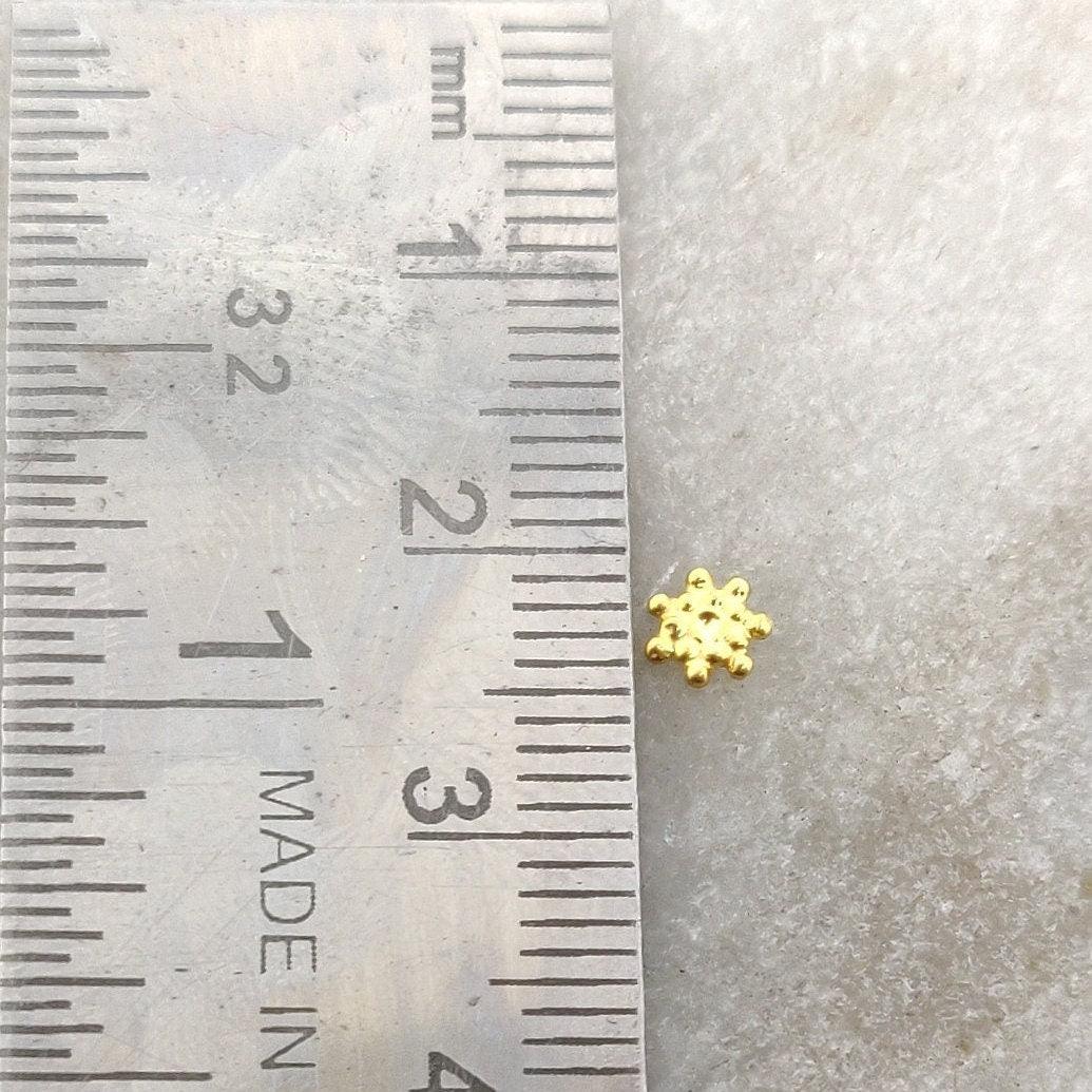 18k Gold Wheel Spacer Beads Jewelry Supplies Sold as 2 Pcs - Kanika Creations