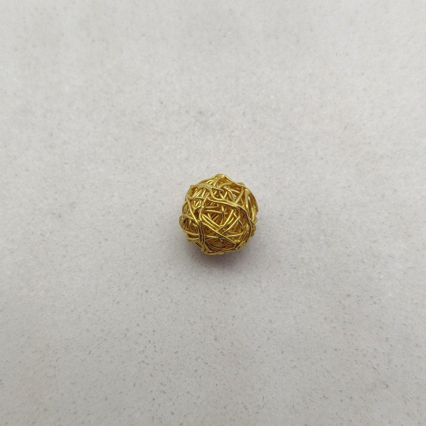 18k Yellow Gold Ball Spacer Beads 8mm DIY Craft Supply - Kanika Creations