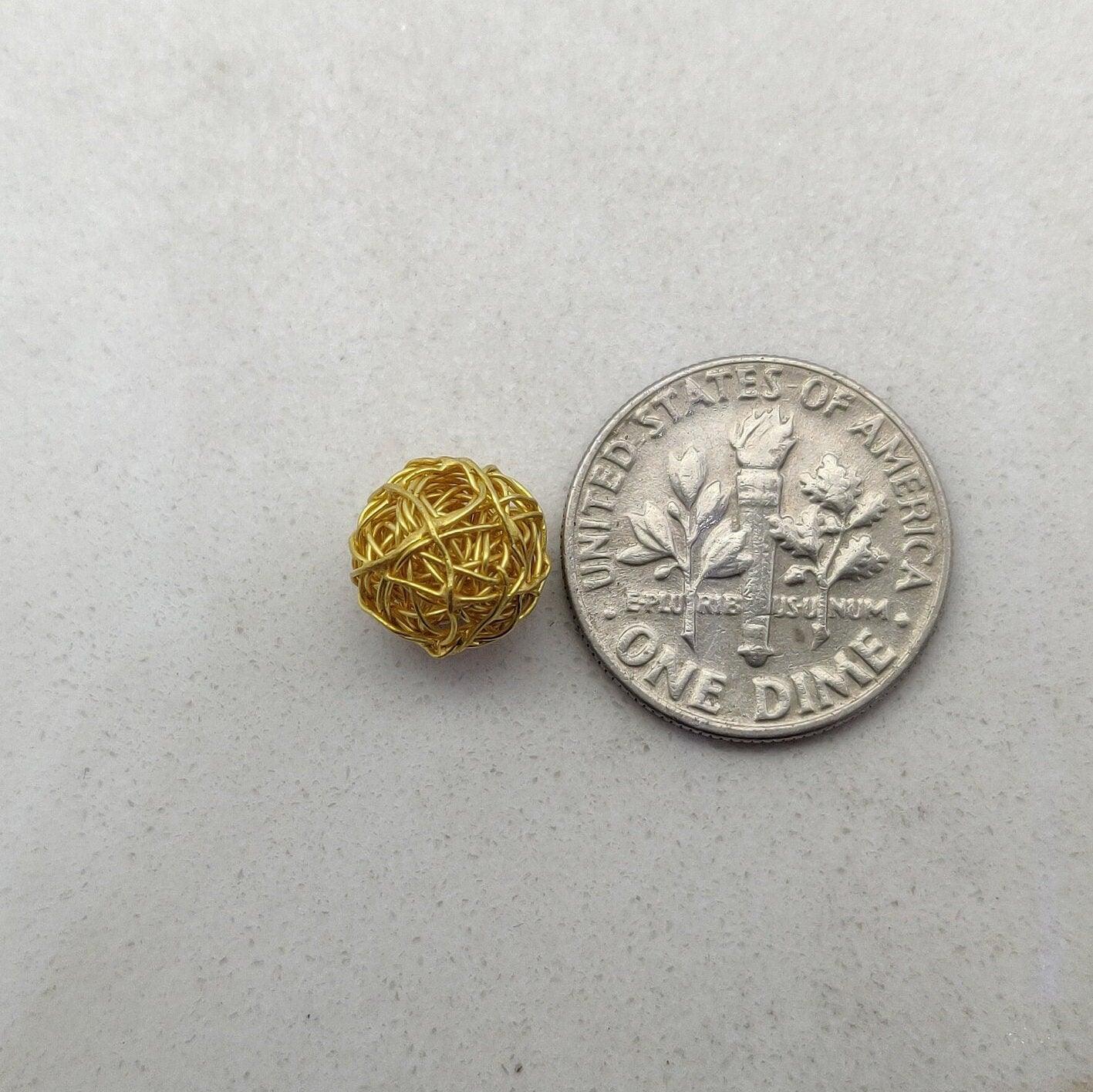 18k Yellow Gold Ball Spacer Beads 8mm DIY Craft Supply - Kanika Creations