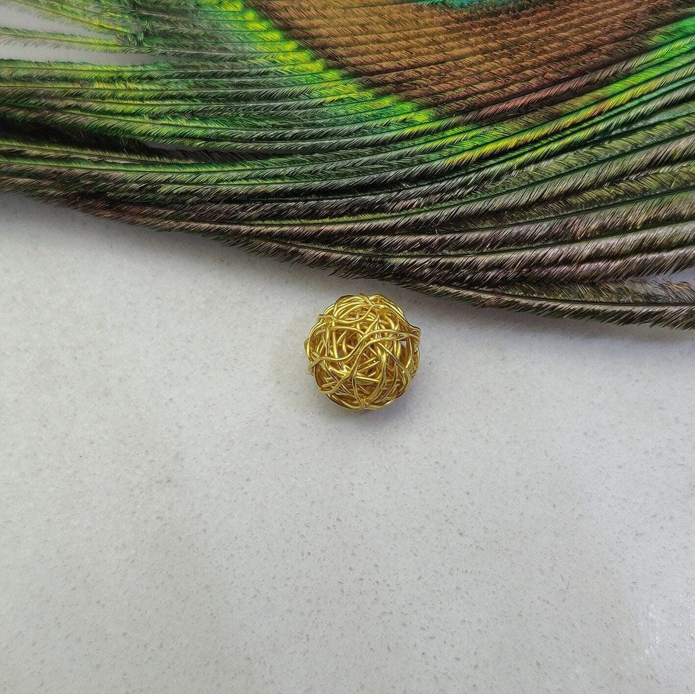 18k Yellow Gold Ball Spacer Beads 8mm DIY Craft Supply - Kanika Creations