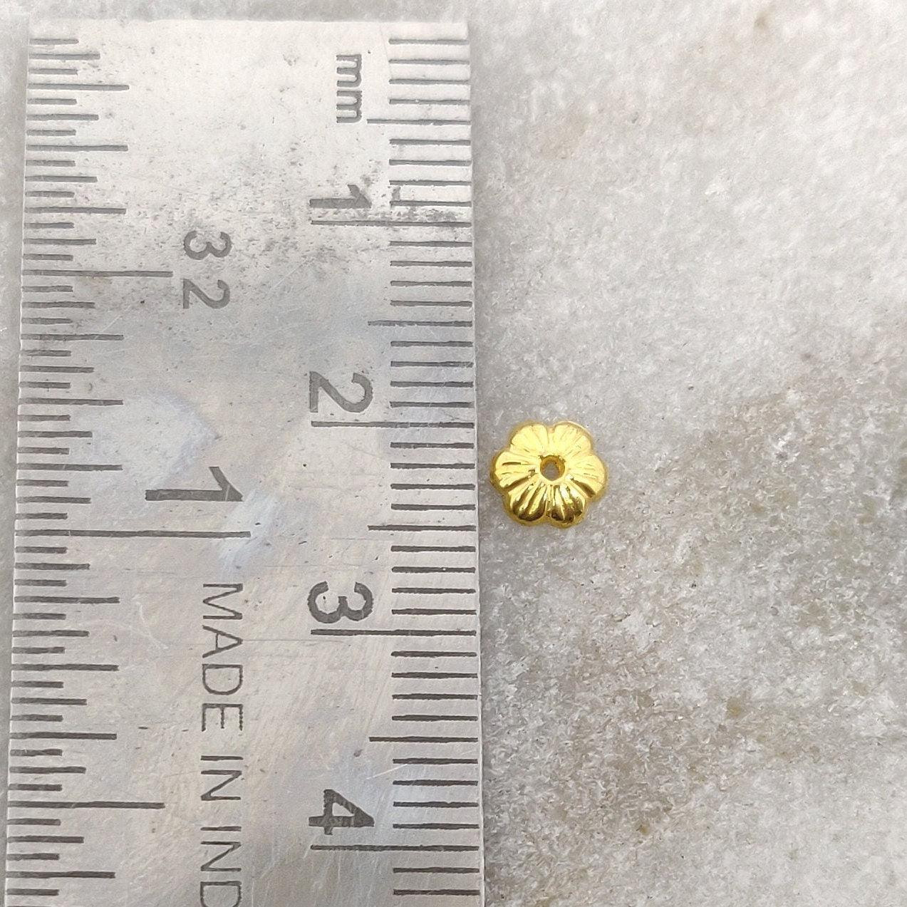 Handmade 18k Solid Gold Spacer Beads Cap Finding 5mm - Kanika Creations
