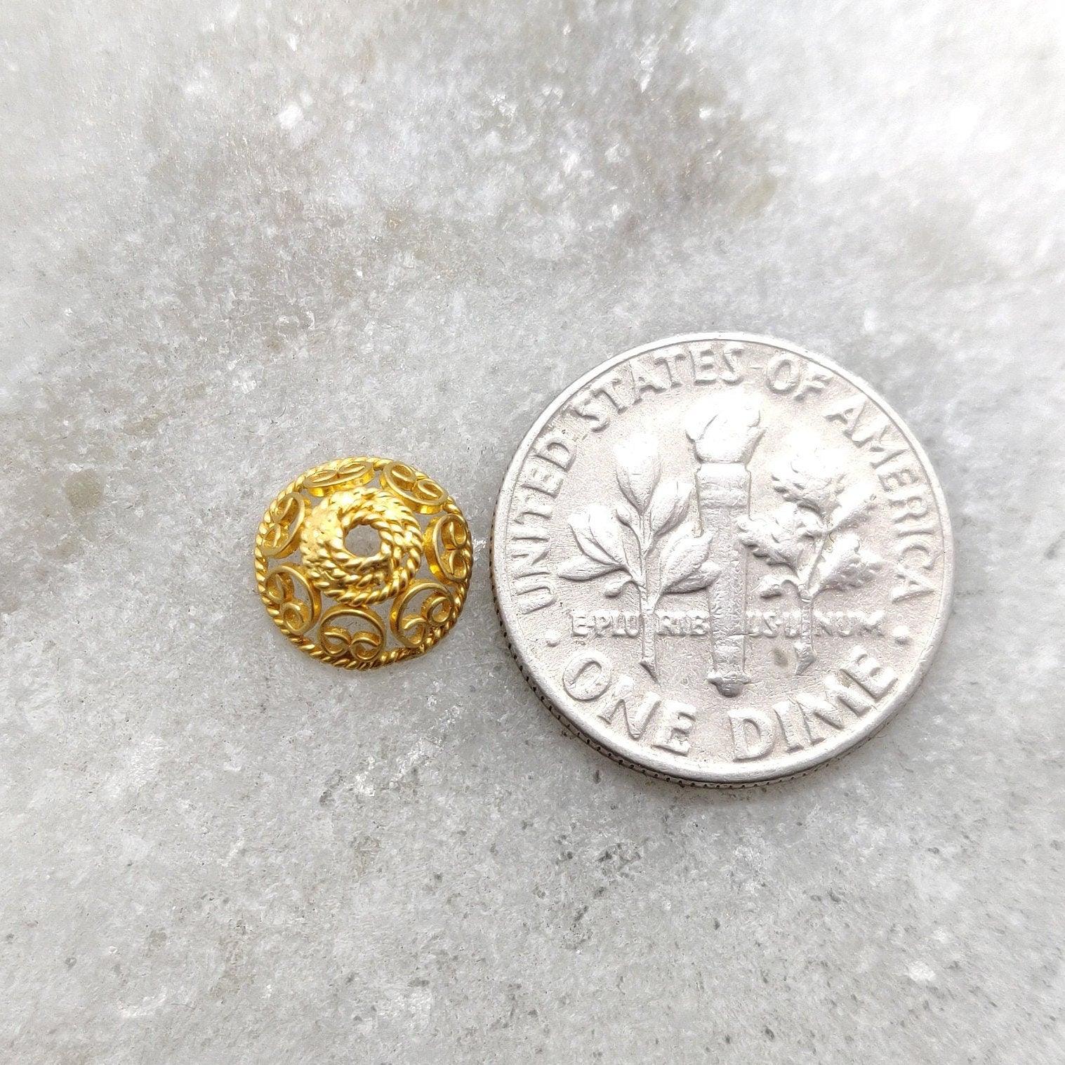 Jewelry Supplies 18k Yellow Gold Spacer Beads Cap - Kanika Creations