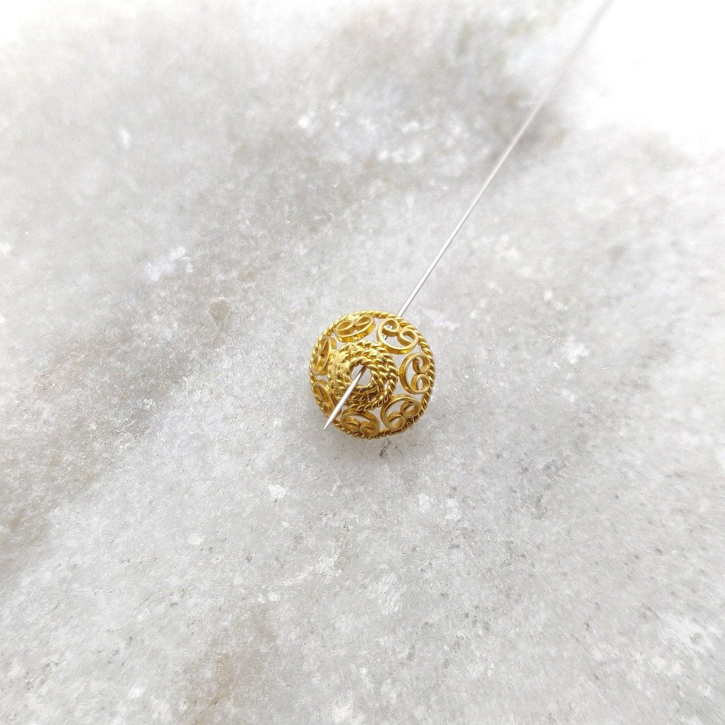 Jewelry Supplies 18k Yellow Gold Spacer Beads Cap - Kanika Creations