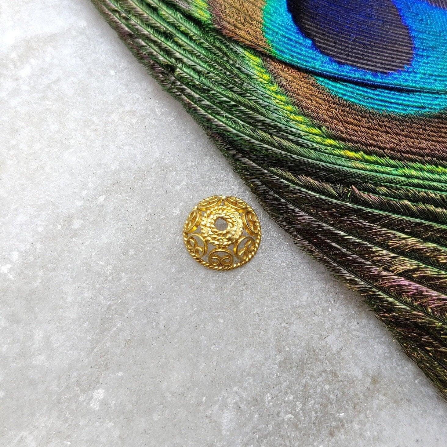 Jewelry Supplies 18k Yellow Gold Spacer Beads Cap - Kanika Creations