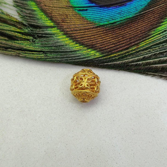 18k Solid Gold Drum Style Spacer Beads, 10.50X9mm - Kanika Creations