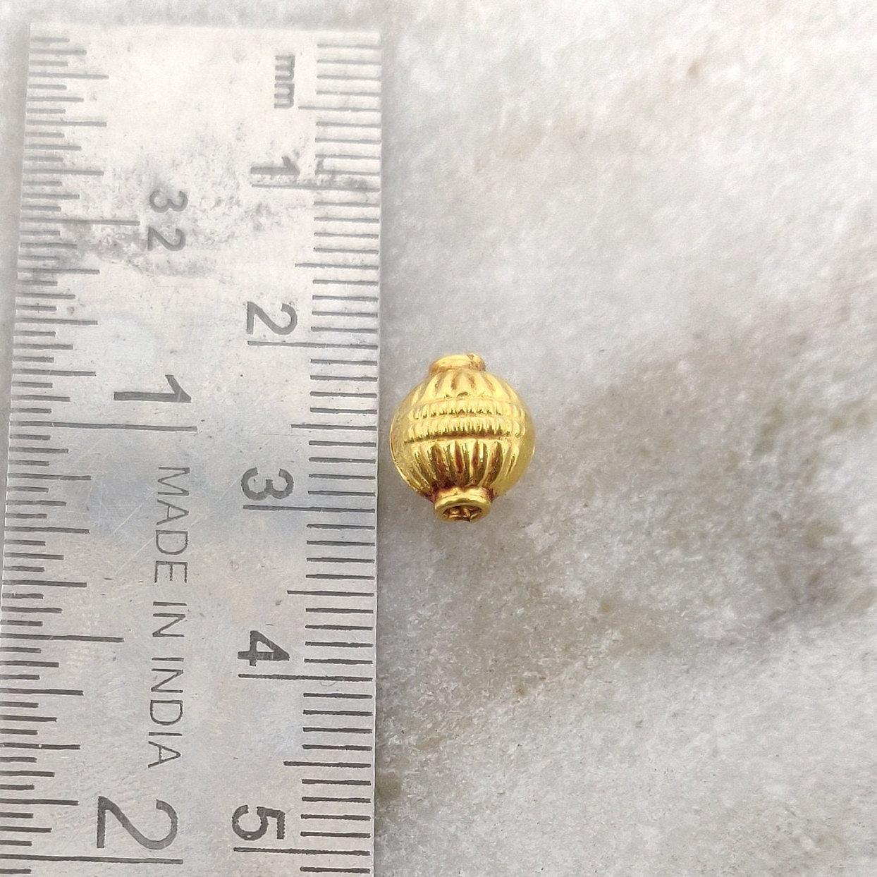 18k Yellow Gold Round Spacer Bead Finding 9mm - Kanika Creations