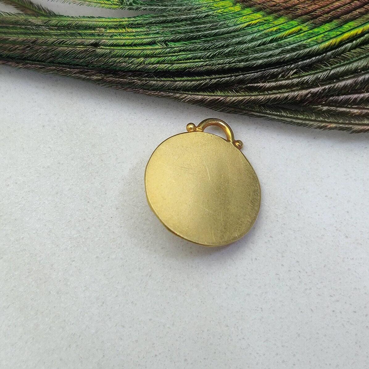 Turquoise Handmade 18k Gold Pendant - Kanika Creations