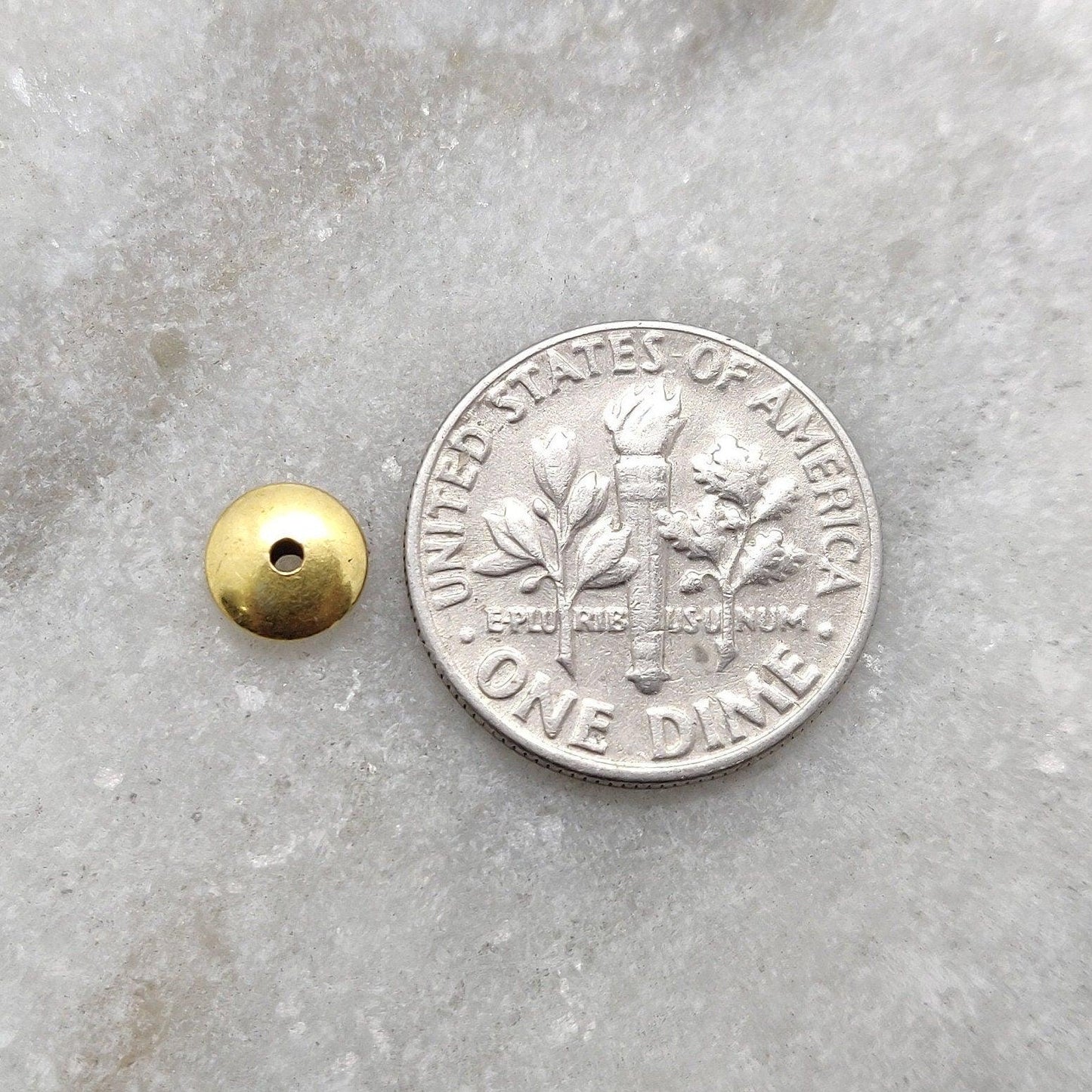 18k Solid Yellow Gold Rondelle Spacer Beads 2x6mm - Kanika Creations