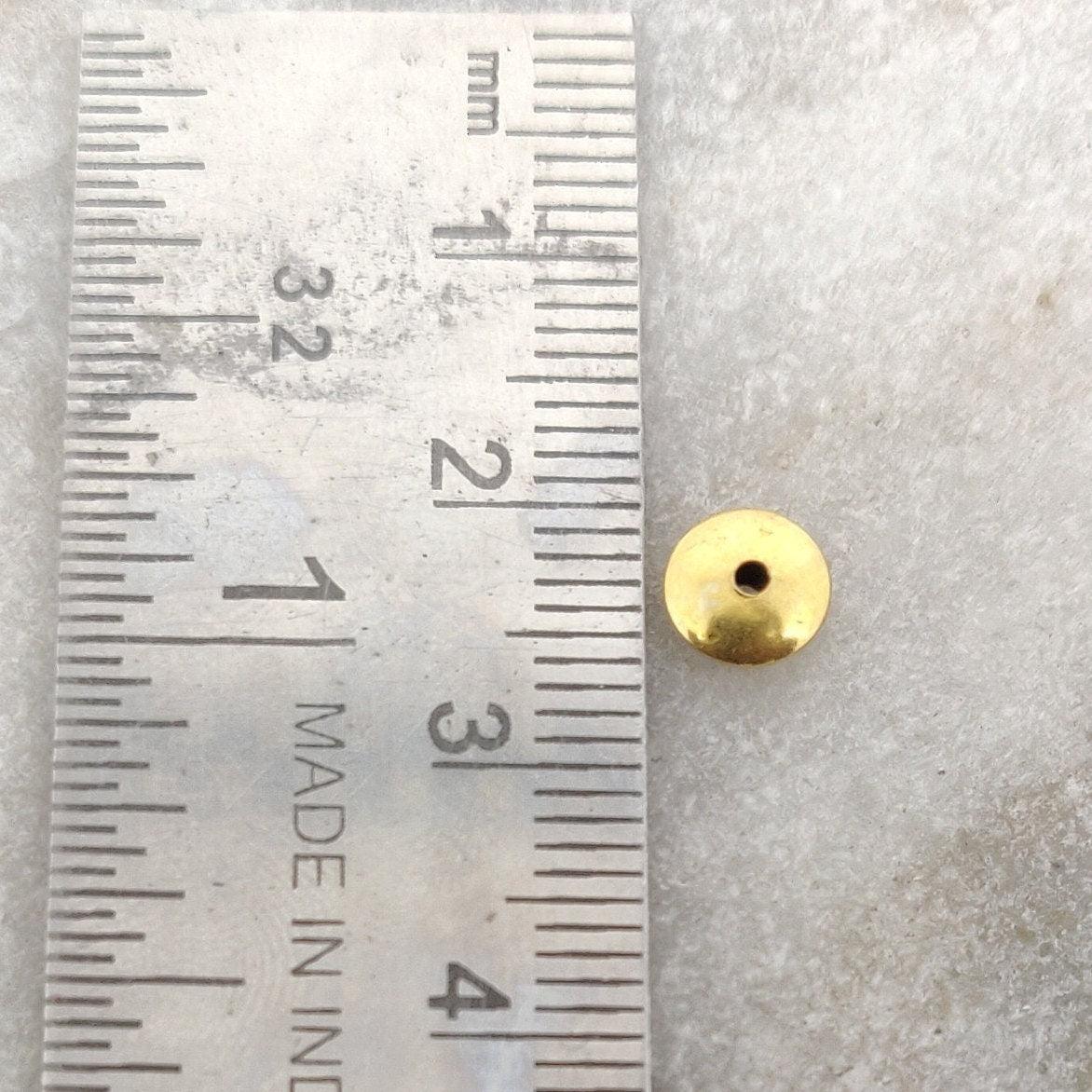 18k Solid Yellow Gold Rondelle Spacer Beads 2x6mm - Kanika Creations