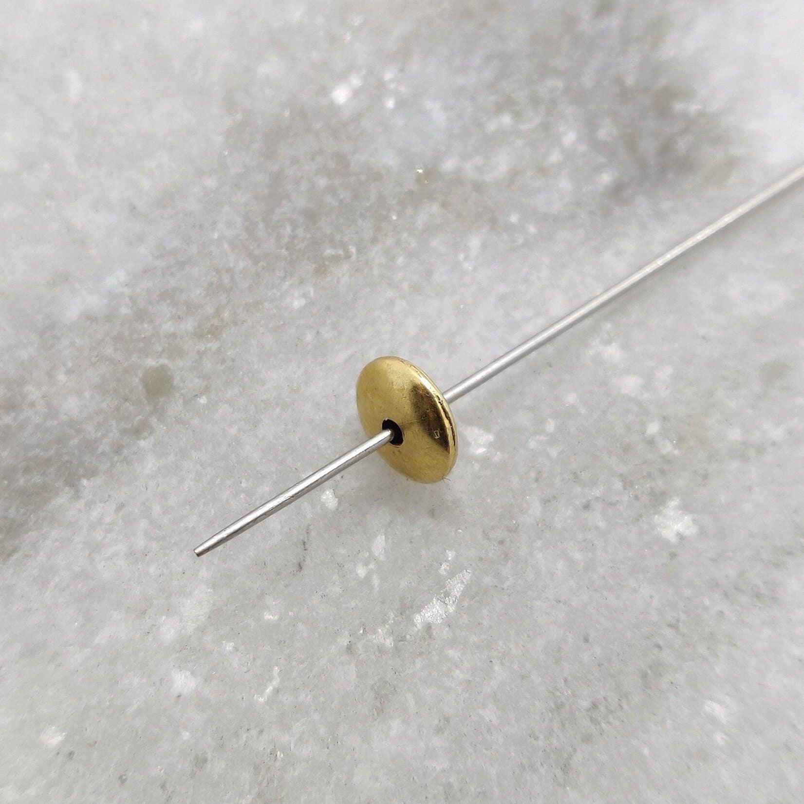 18k Solid Yellow Gold Rondelle Spacer Beads 2x6mm - Kanika Creations