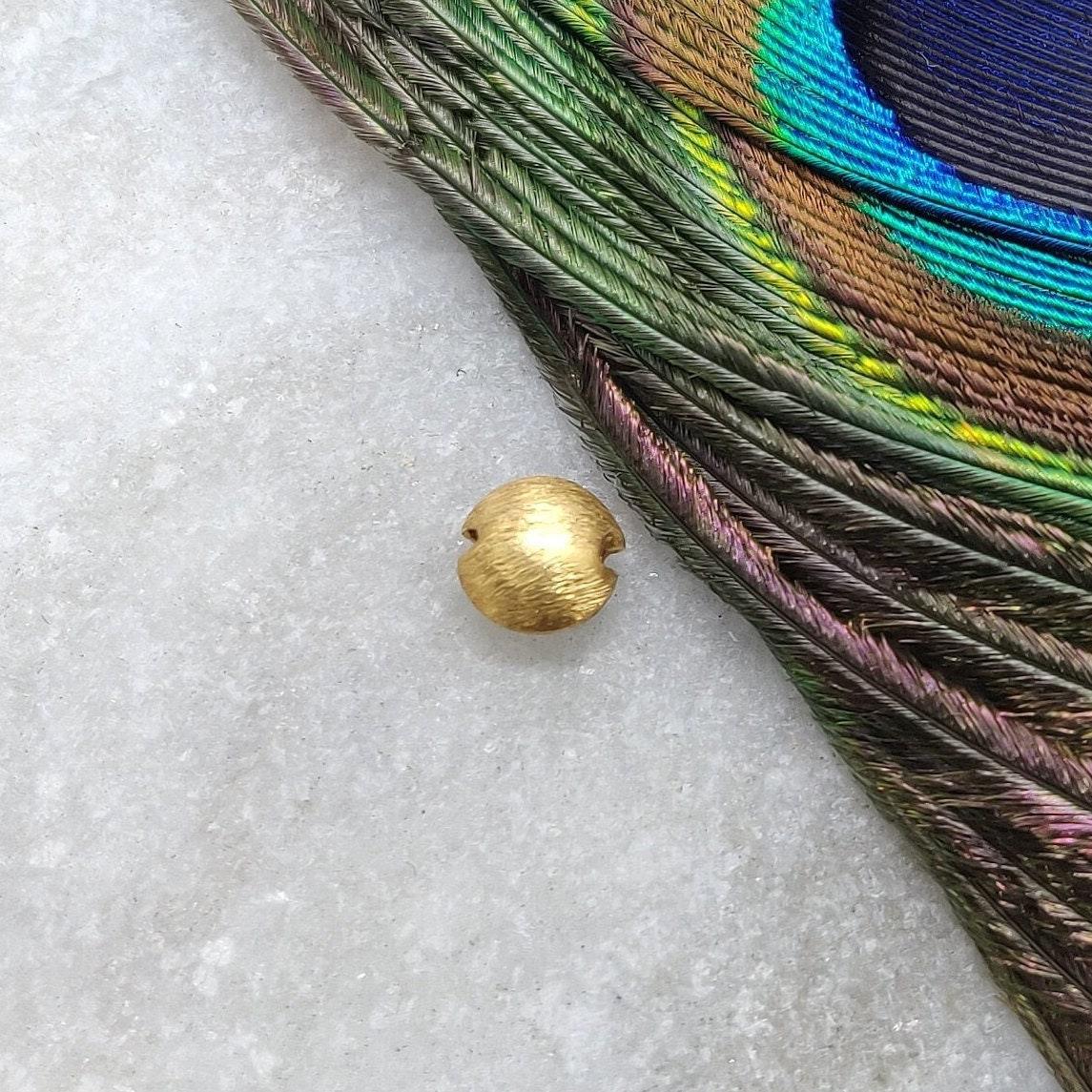 18k Yellow Gold in Brush Finished Spacer Beads 6mm - Kanika Creations