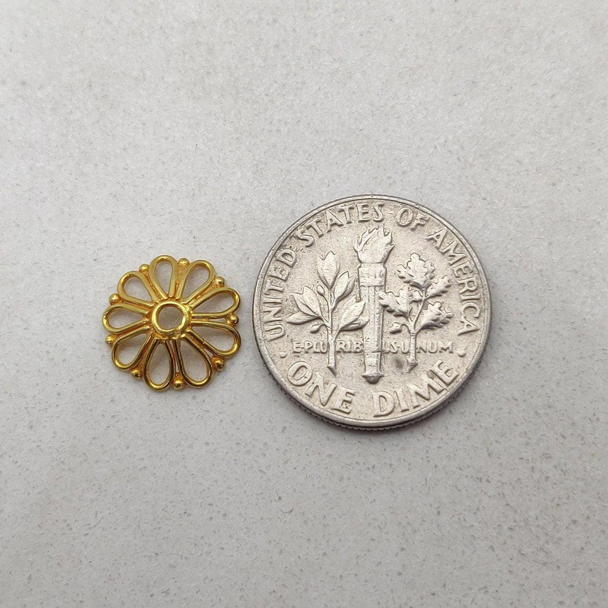 Spacer 18k Gold Floral Beads Caps For Jewelry Making - Kanika Creations