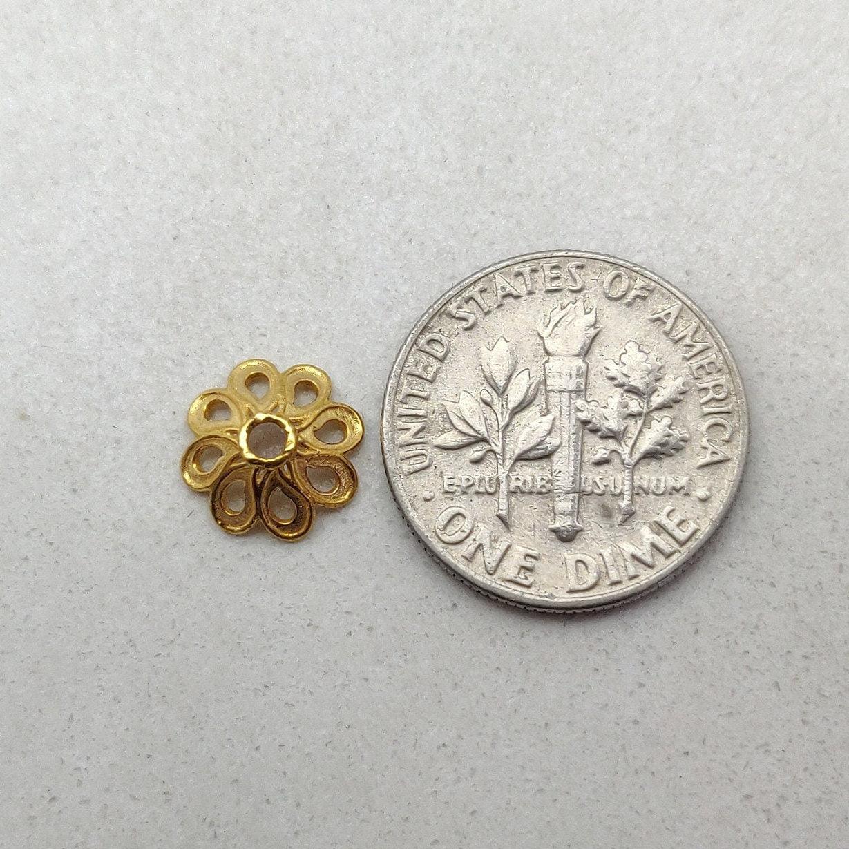 9X3mm 18k Yellow Gold Spacer Bead Caps - Kanika Creations