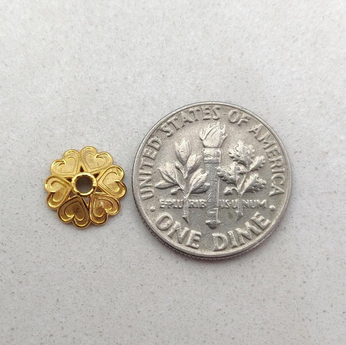 Solid 18k Yellow Gold Spacer Bead Cap For Jewelry Making - Kanika Creations