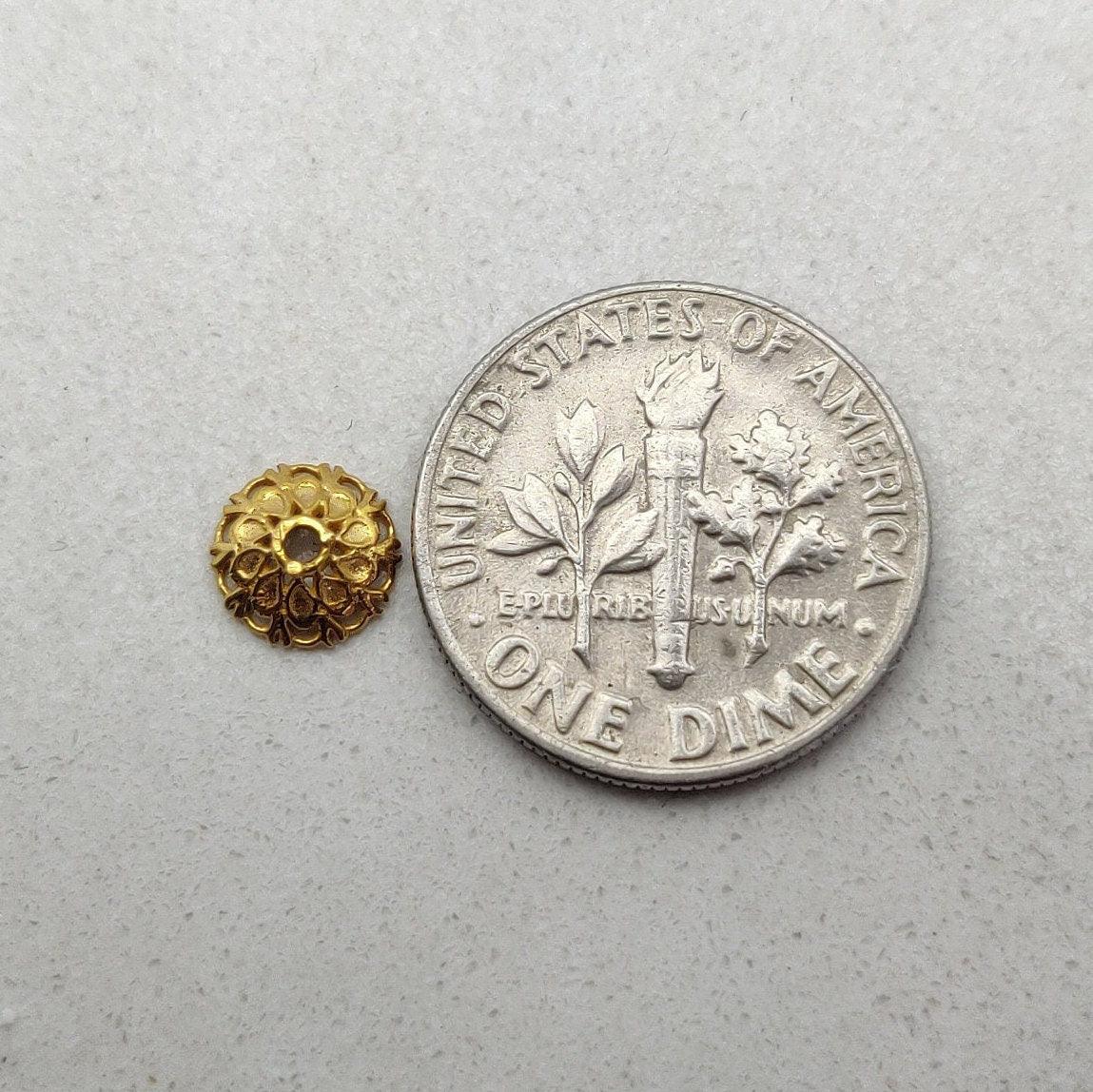 18k Gold Spacer Beads Caps DIY Craft - Kanika Creations