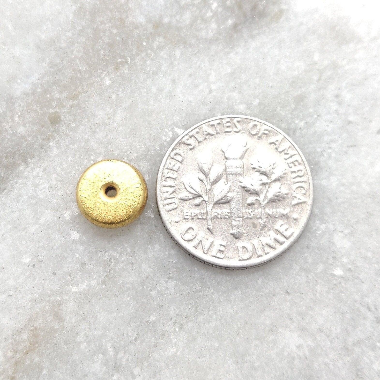 18k Yellow Gold Wheel Spacer Beads DIY Craft 3x8mm - Kanika Creations