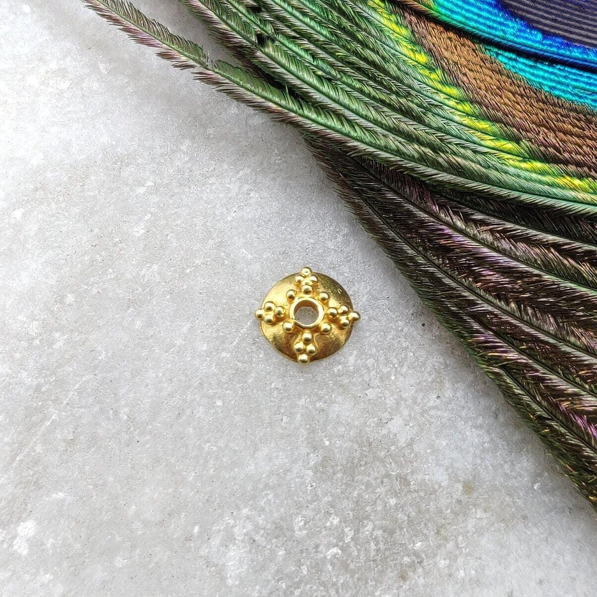 18k Gold Beads Cap Finding For DIY Jewelry Making 6MM - Kanika Creations
