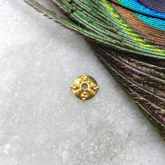 18k Gold Beads Cap Finding For DIY Jewelry Making 6MM - Kanika Creations